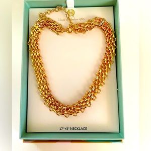 SOLD- Gold wide link necklace